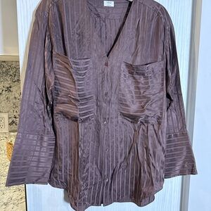 Silk Chocolate Brown Button Down Shirt